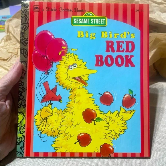 BRAND NEW VINTAGE A Little Golden Book Sesame Street Big Bird’s Red Book - Picture 1 of 7